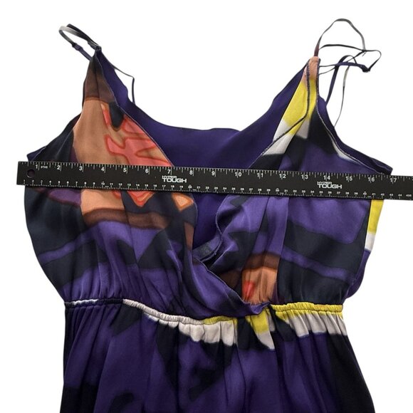 Alice + Olivia Silk Mini Dress Sz M colorful Rave Artsy Club wear Going Out - Picture 4 of 8